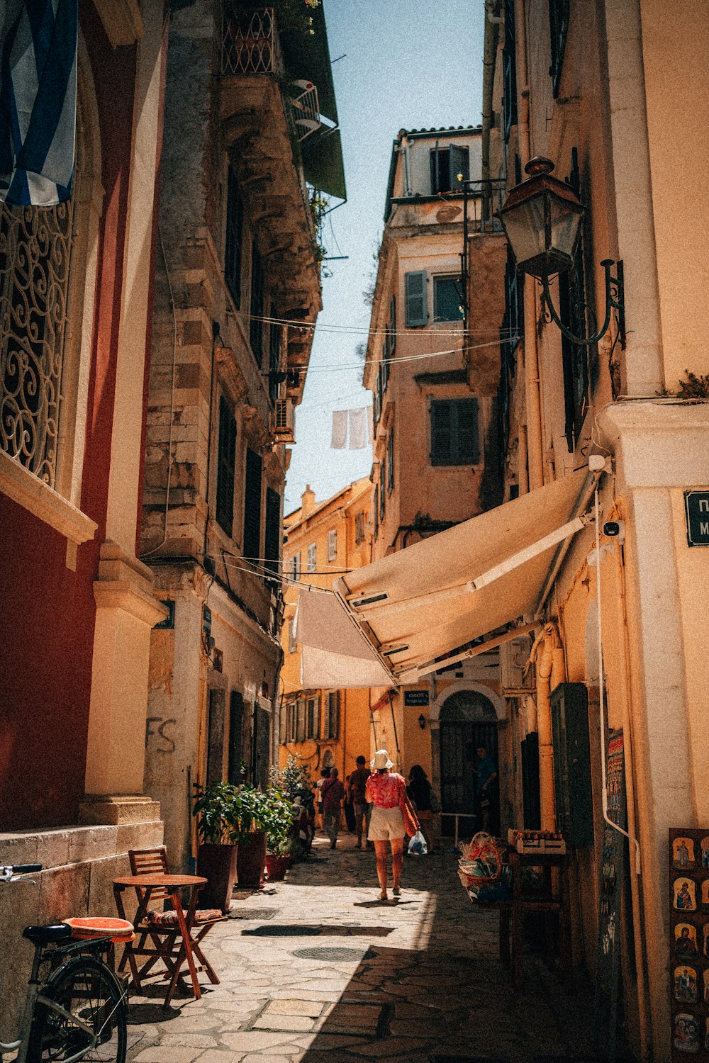 people walking down a street