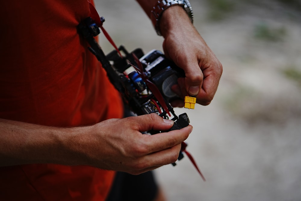 a man using a machine