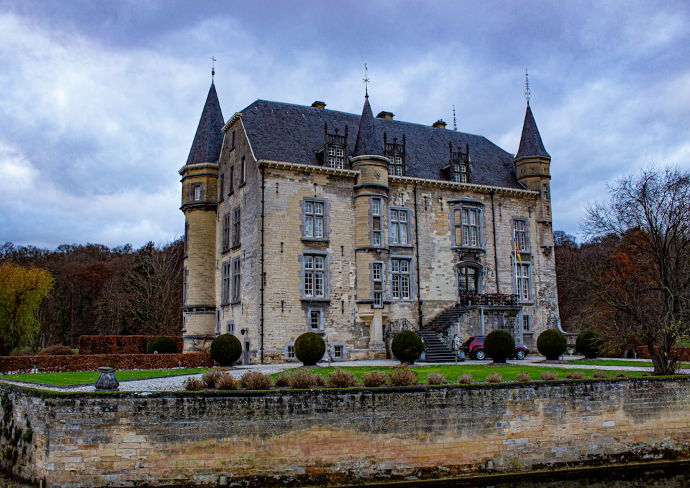 a large building with towers