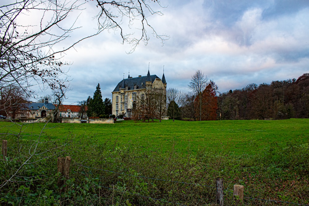 a large building with a tower