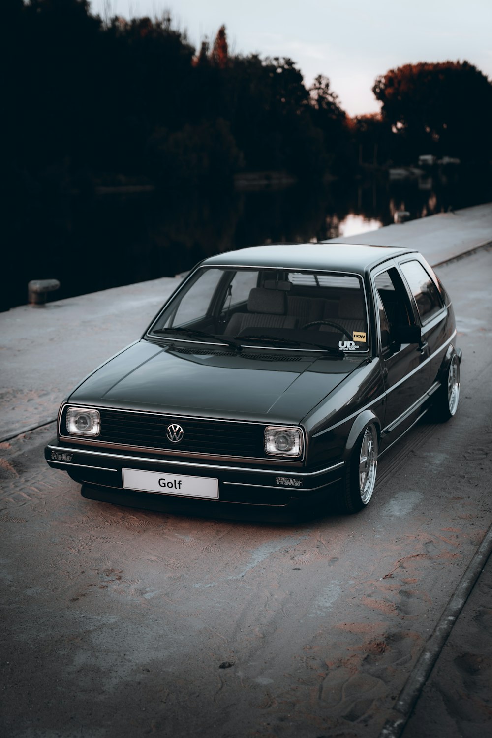 a car parked on a road