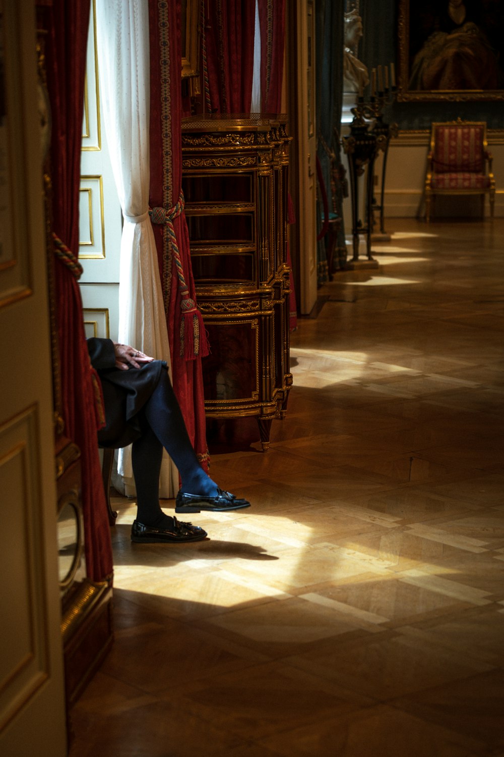 a person sitting on a chair