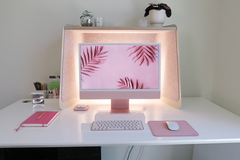 a computer on a desk