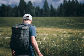 a person in a field
