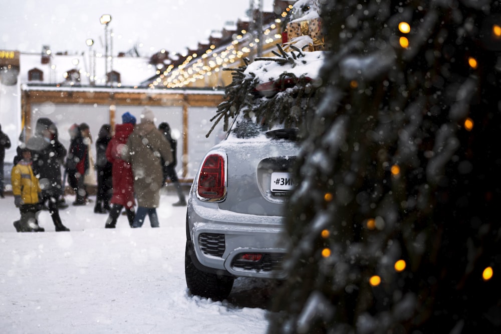 a car on a snowy road