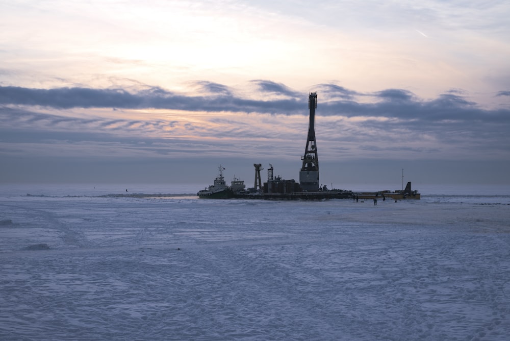 a large ship in the water