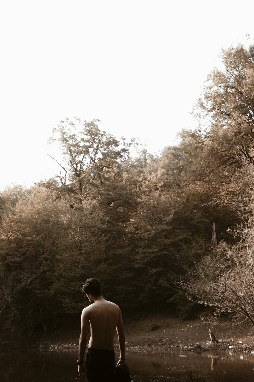 a man standing in a river