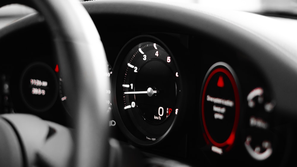 a close up of a car dashboard