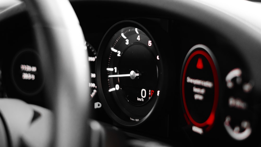 a close up of a car dashboard