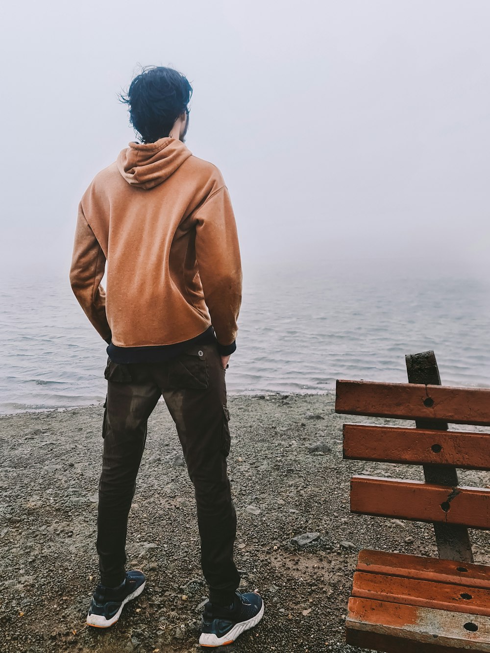 a man standing on a beach