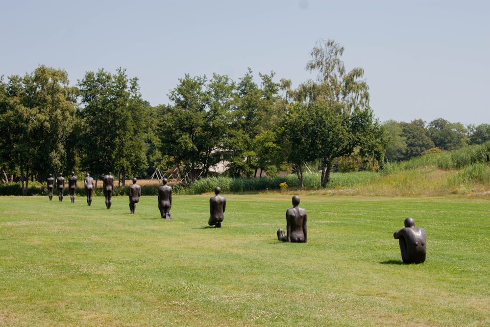 a group of people in a field