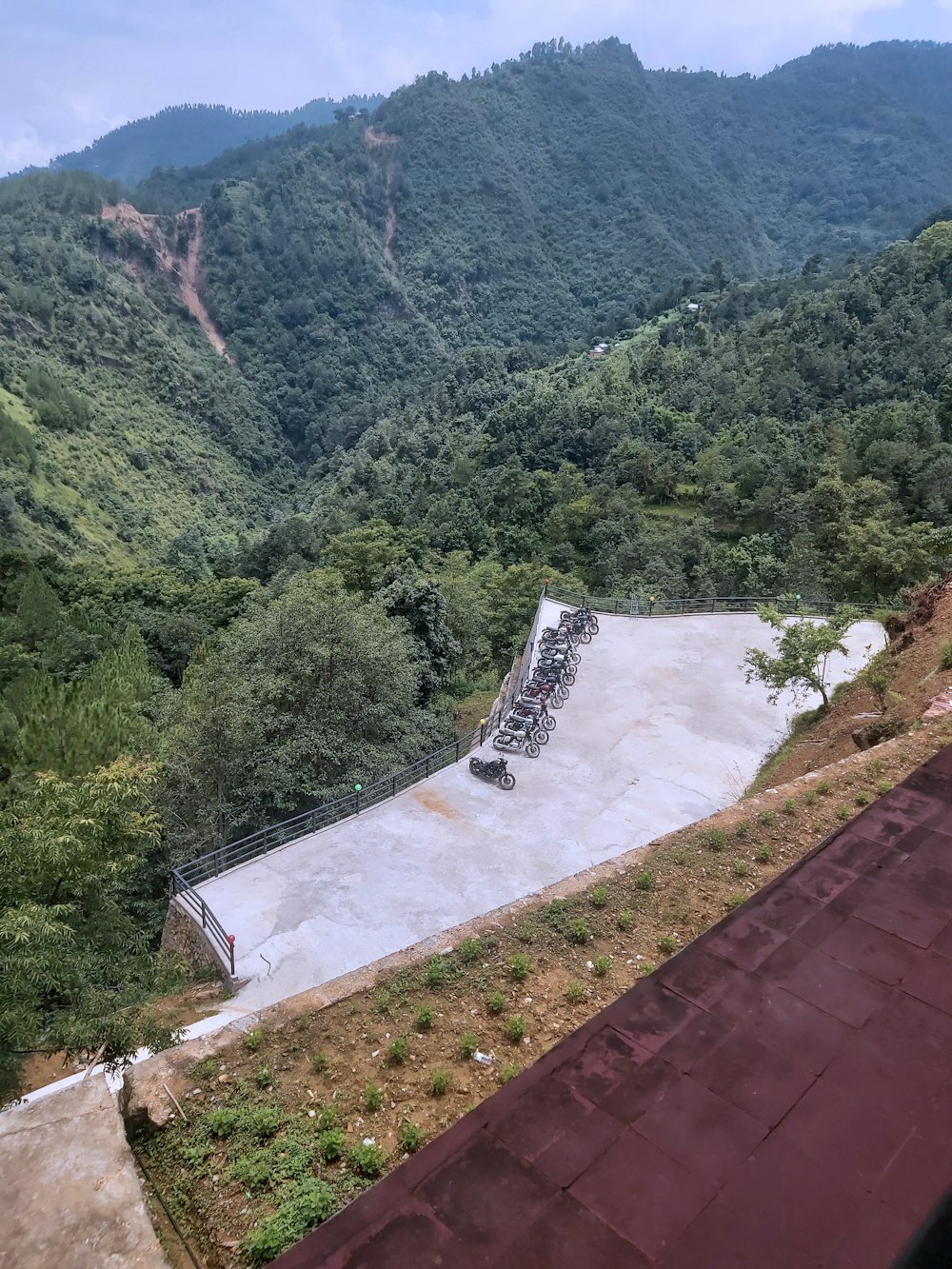 a large dam with a river running through it