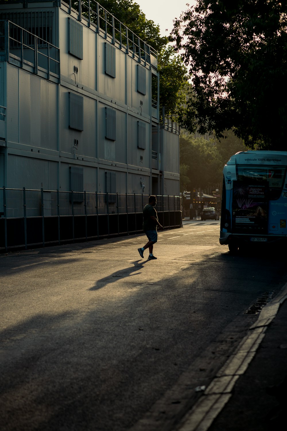 a person running on a street