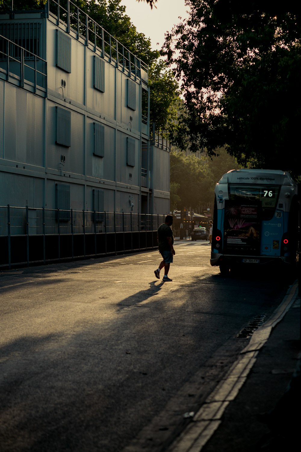 a person running on a street