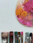A colorful collection of digital brushes and textures on a graphic tablet