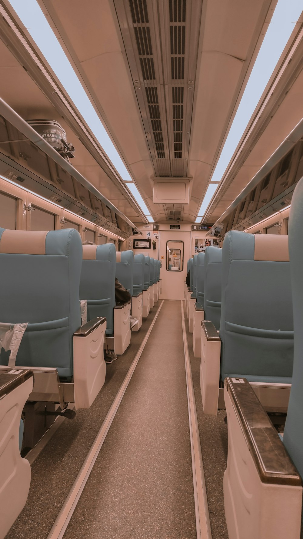 the inside of a train