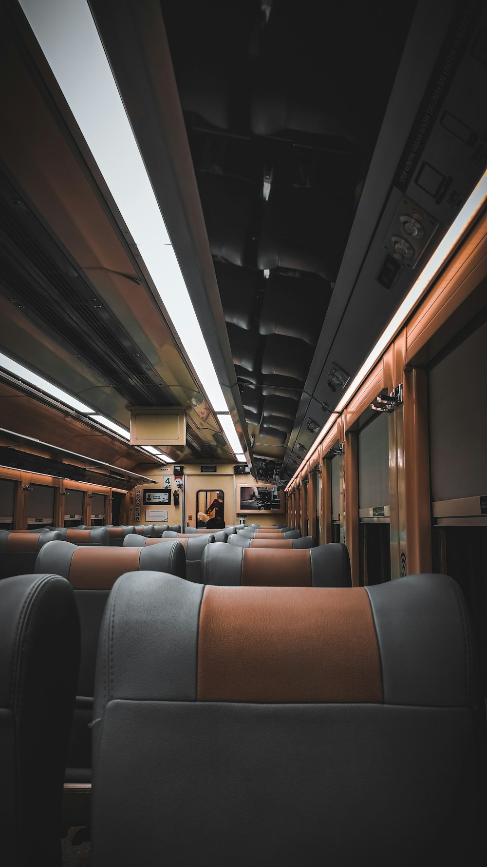 the inside of a train