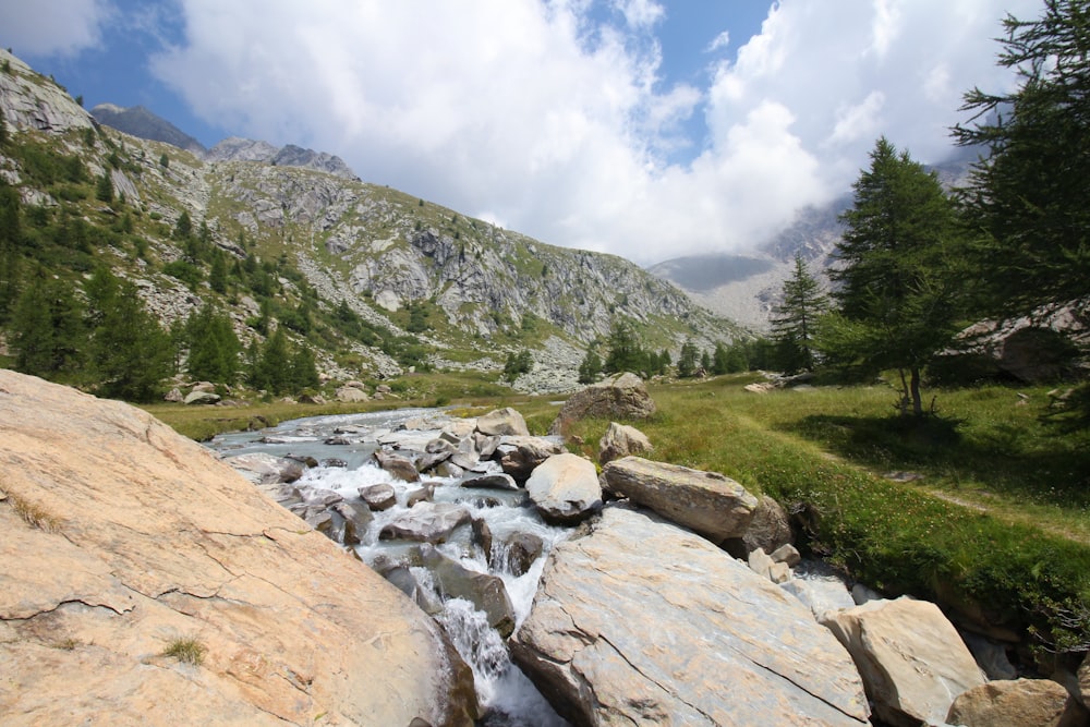 a river running through a rocky area