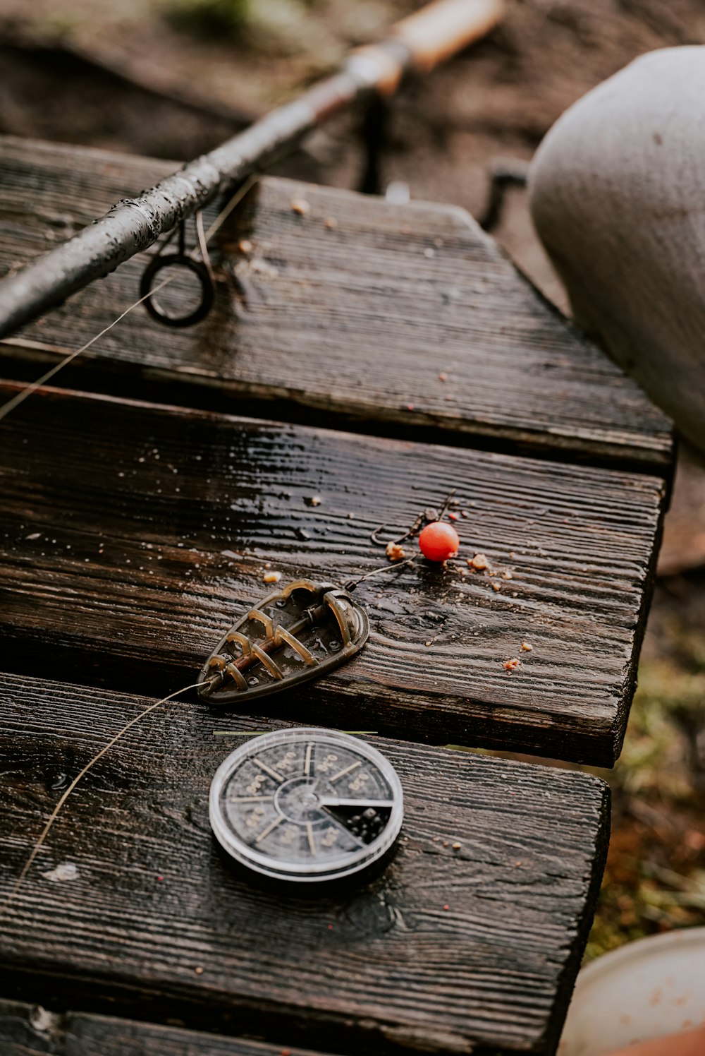 a bird sitting on top of a wooden bench