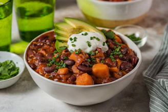 a bowl of food