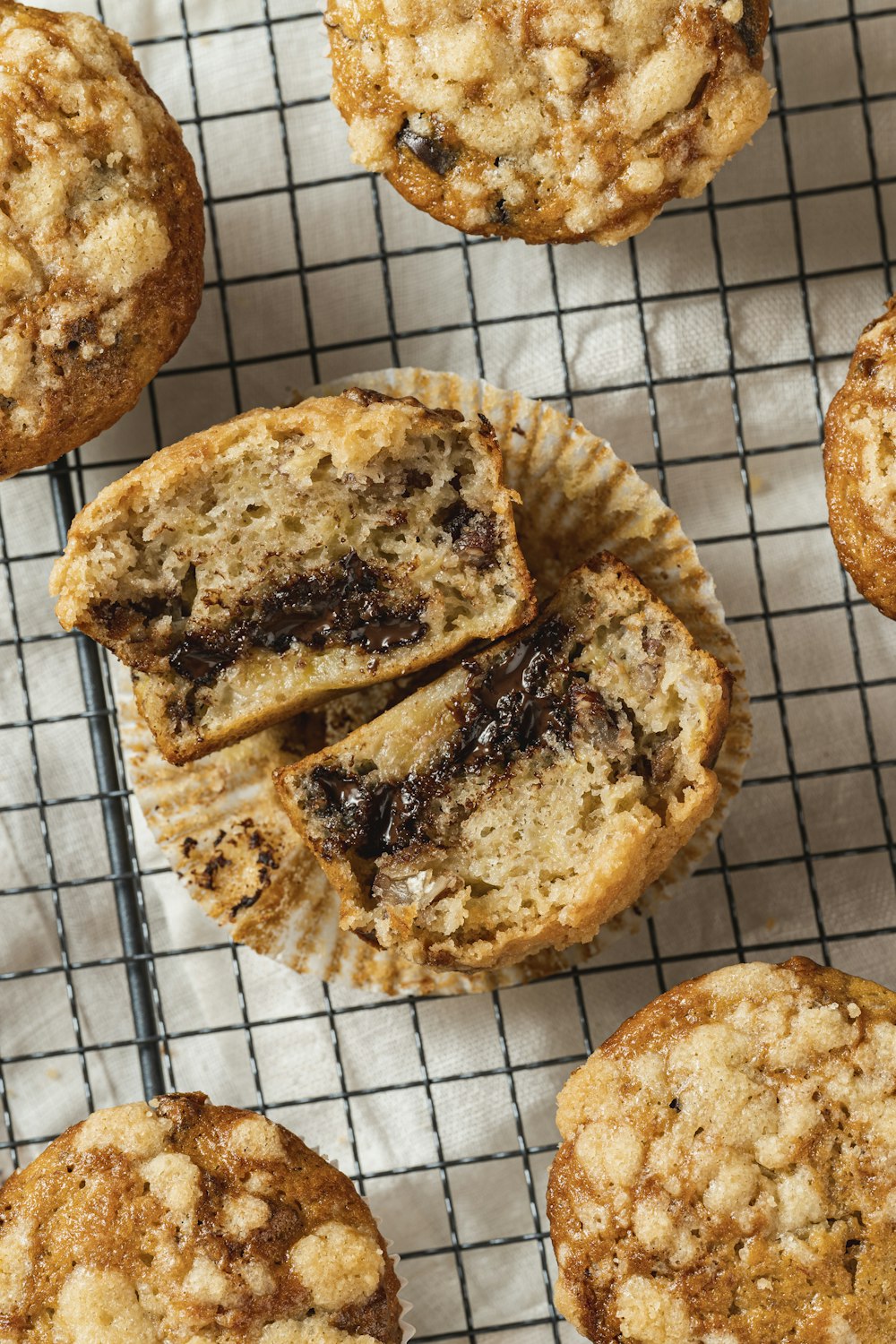 a group of cookies on a wire rack