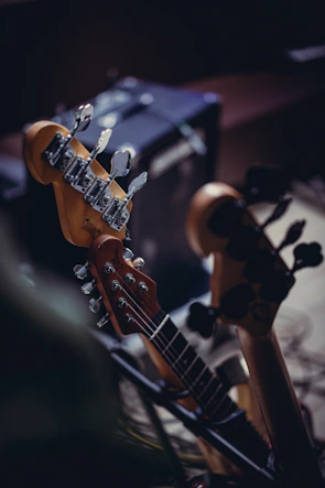 a close up of a guitar