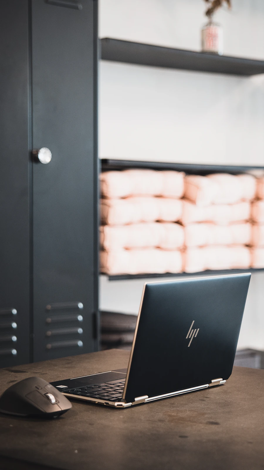 A laptop on a desk