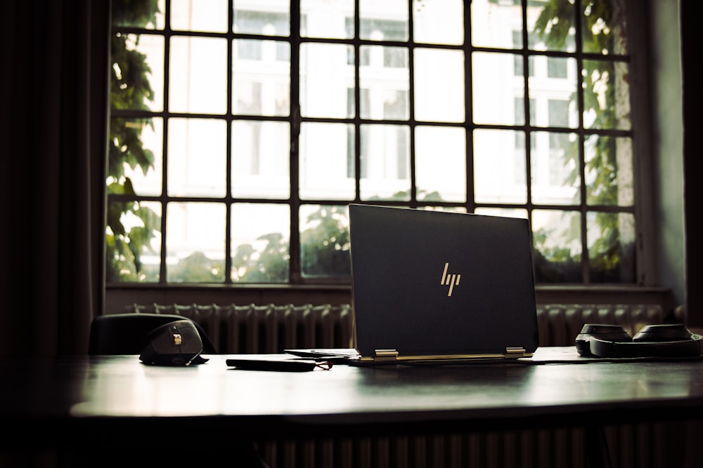 a laptop on a desk