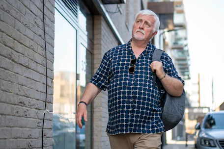 a man standing outside