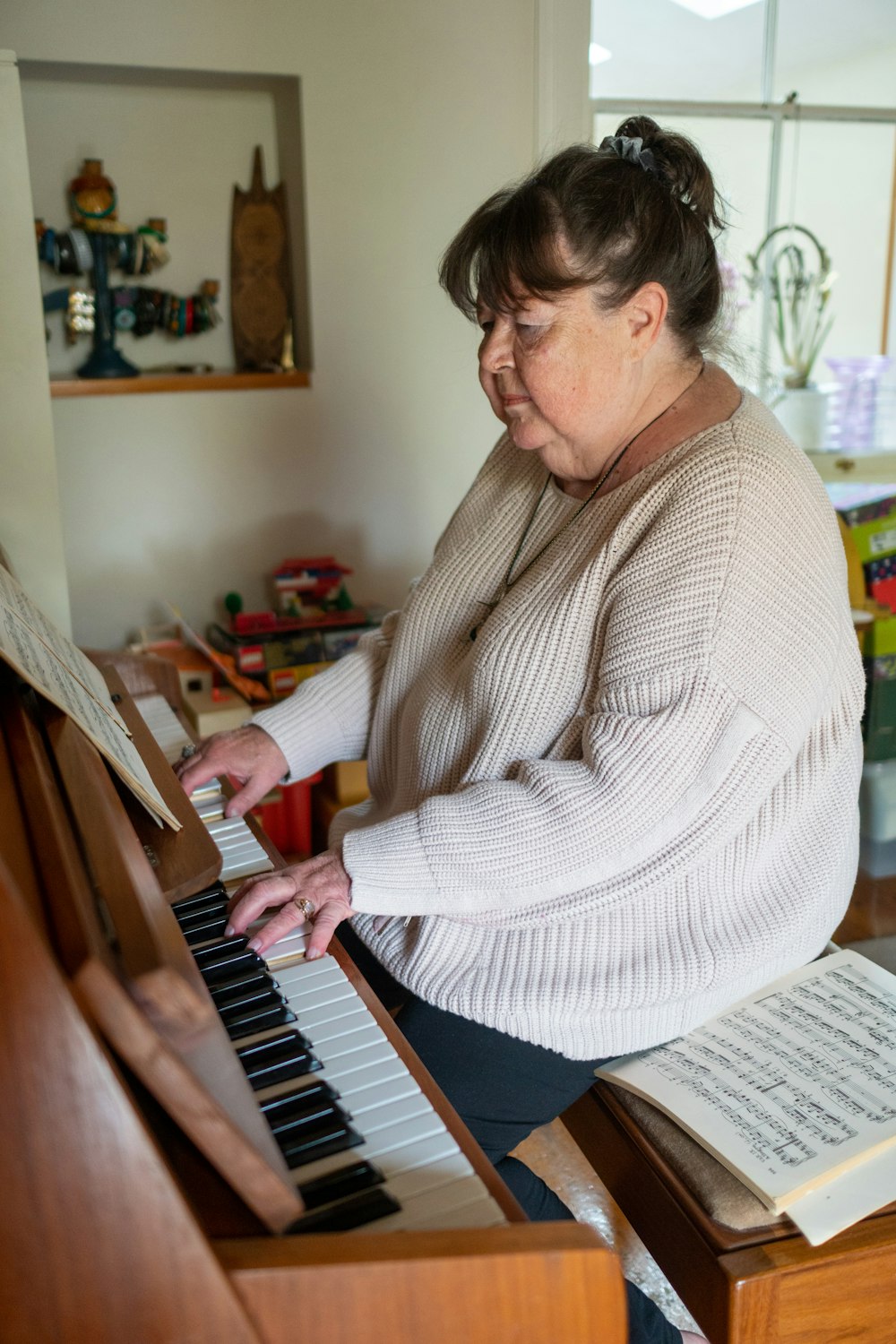 a person playing a piano