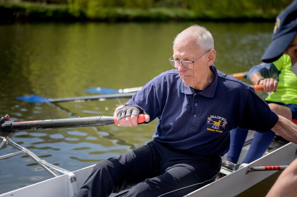 a man in a boat