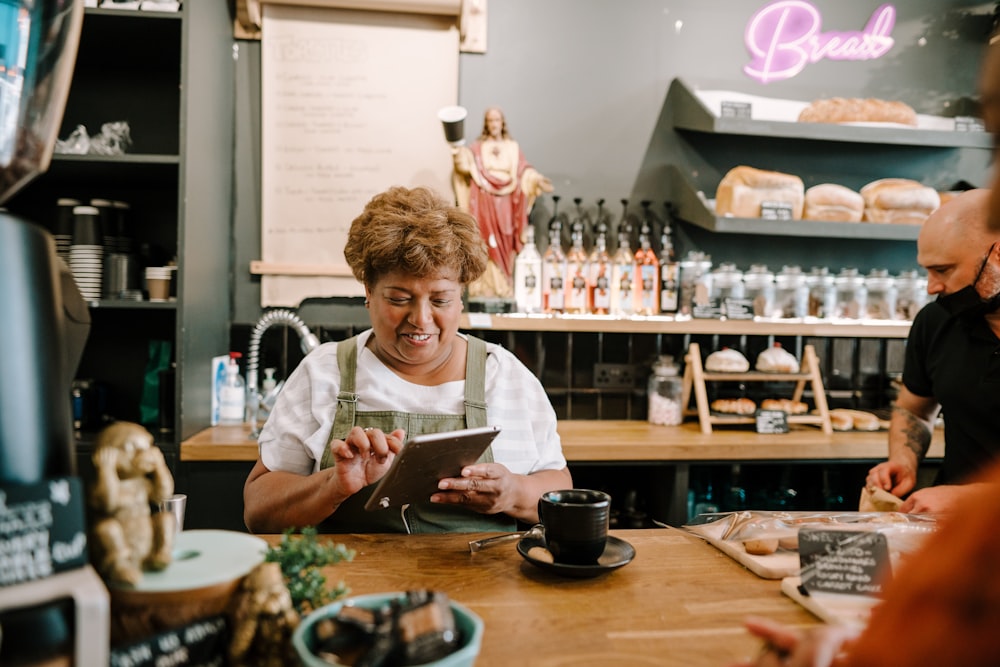 a person sitting at a table