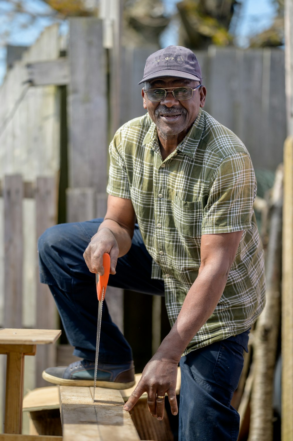 a man holding a hammer