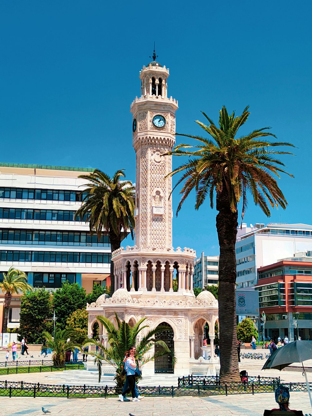 a clock tower in İzmir Clock Tower