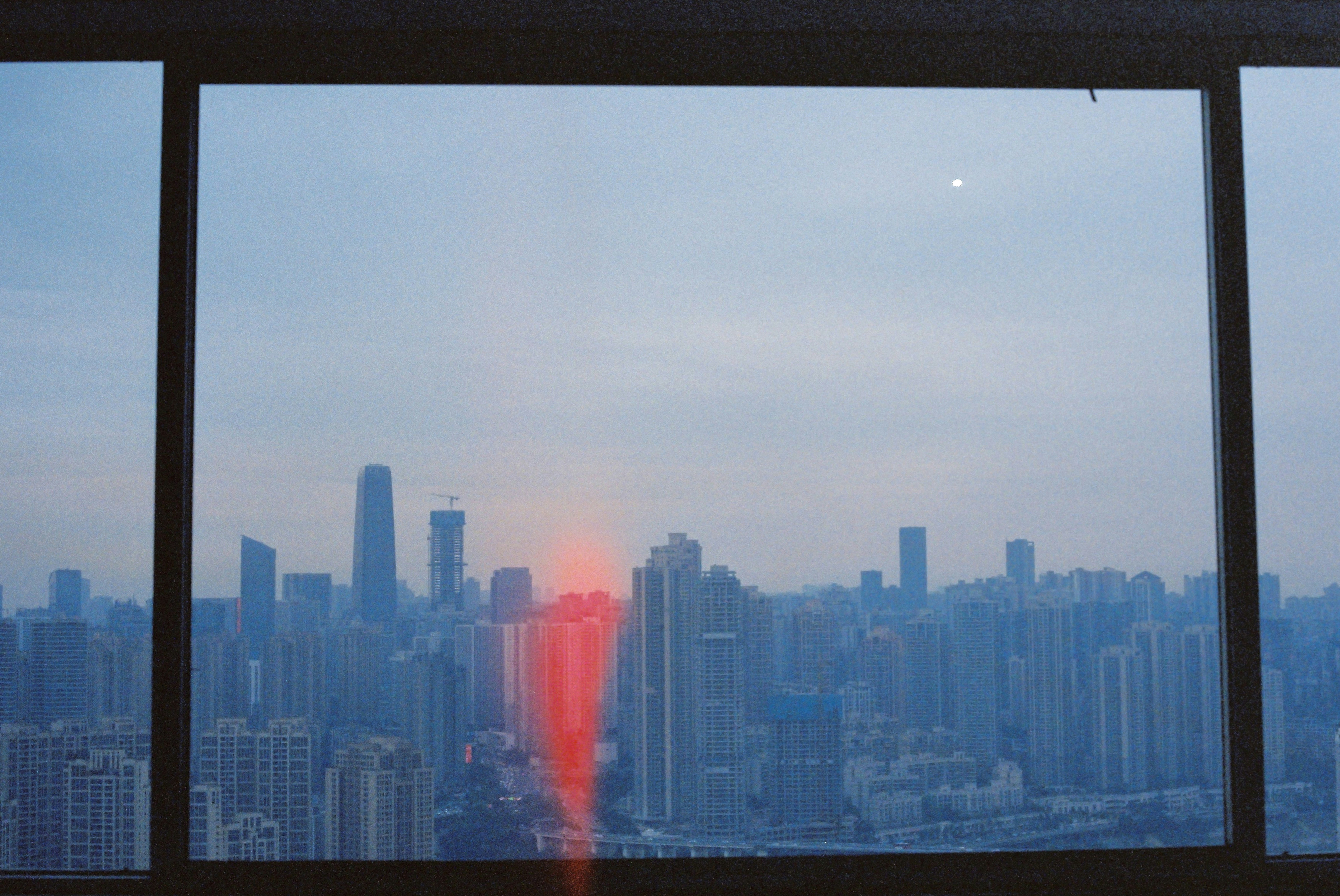 a view of a city from a window