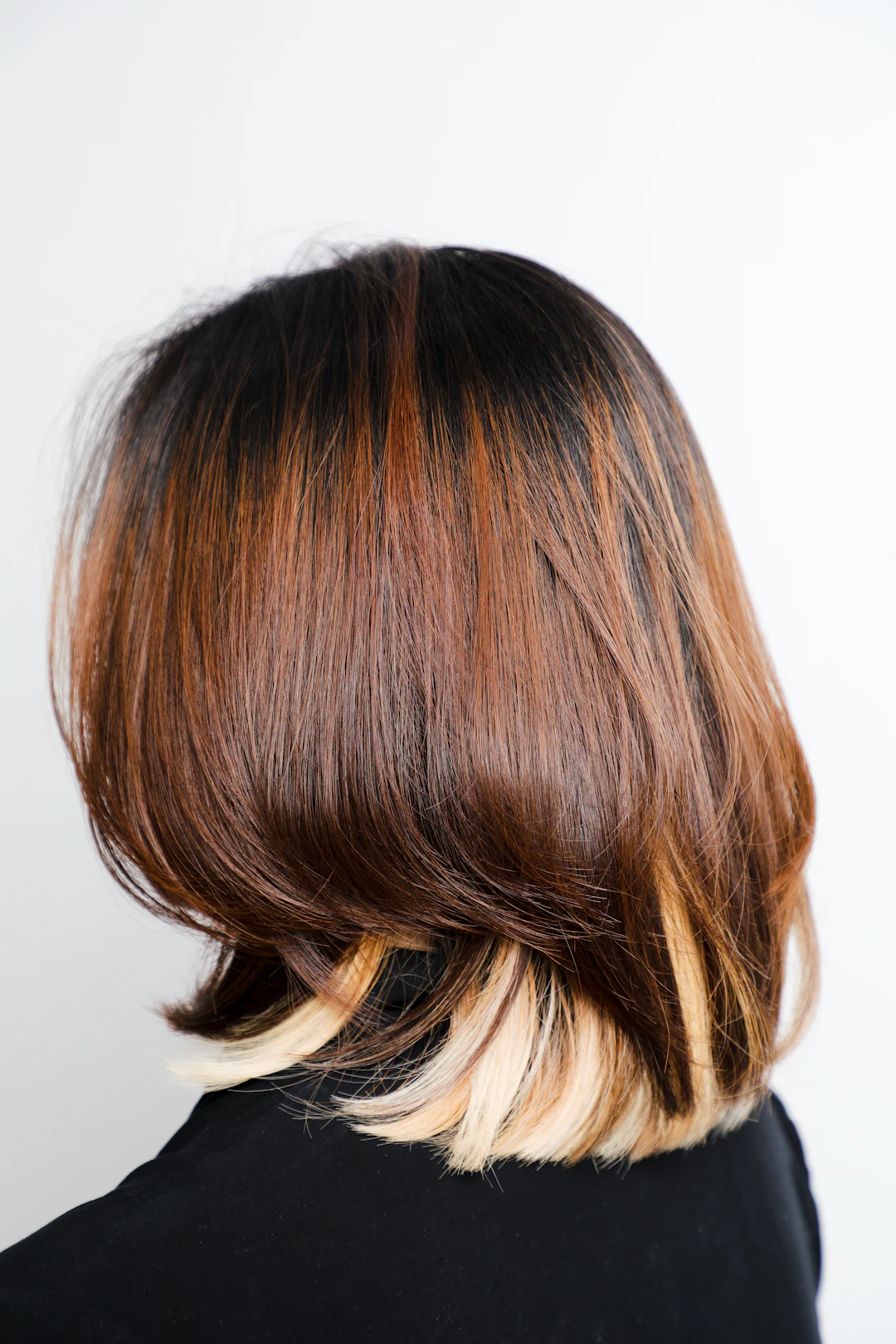 Before — longer, grown-out hair