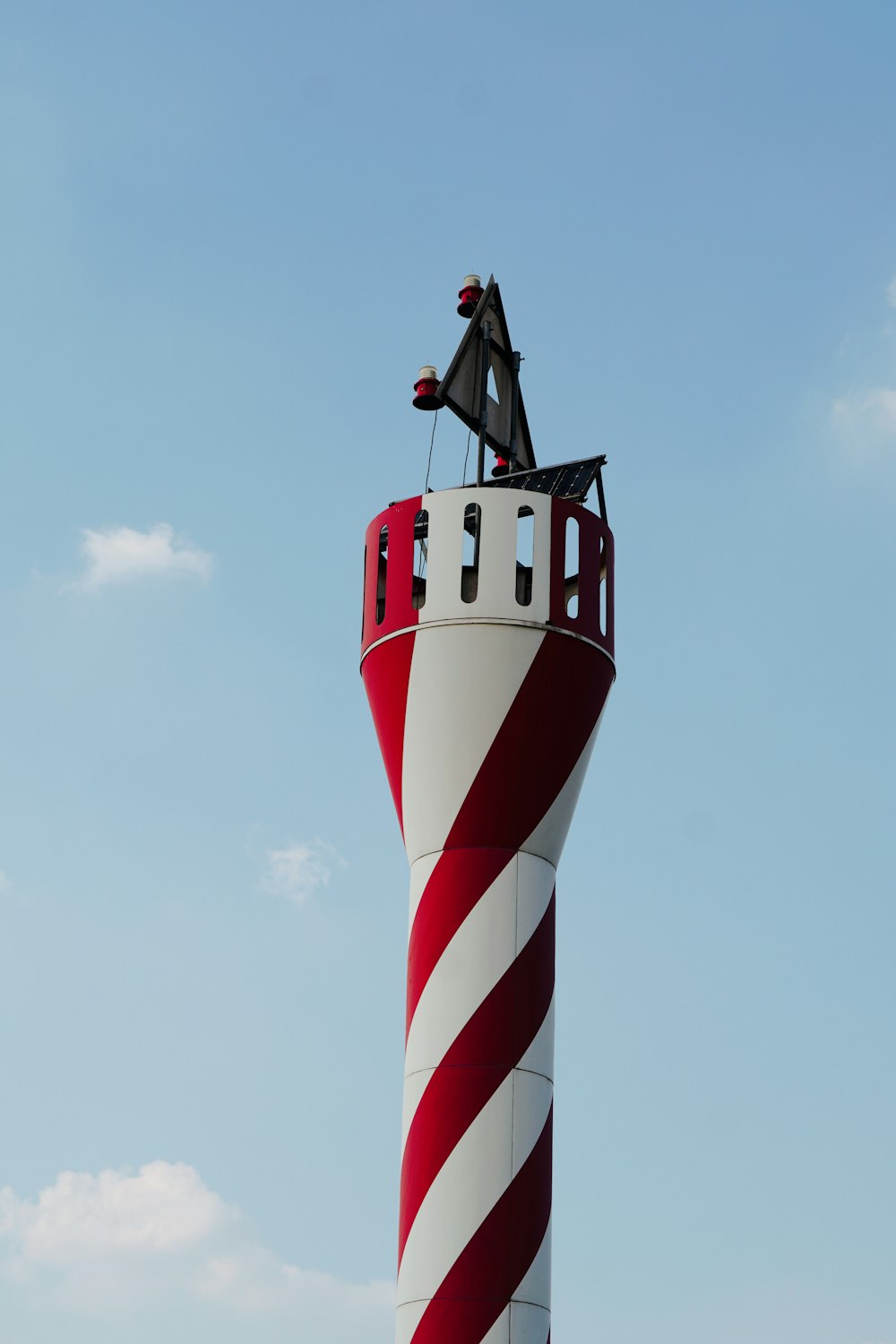 a red and white lighthouse