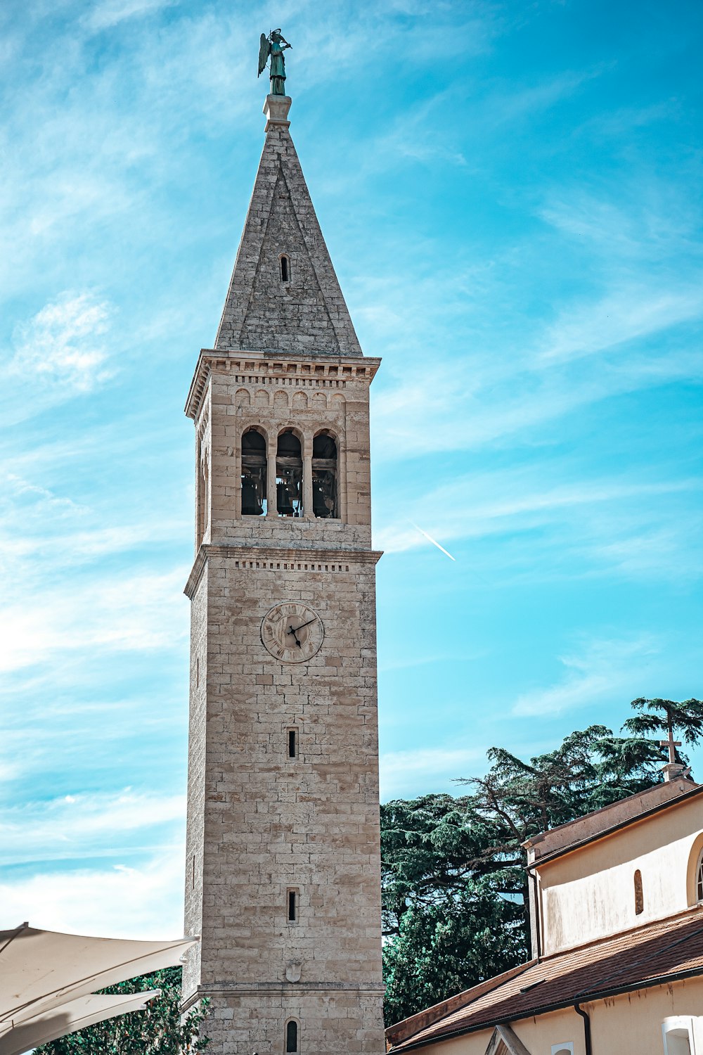 a clock on a tower