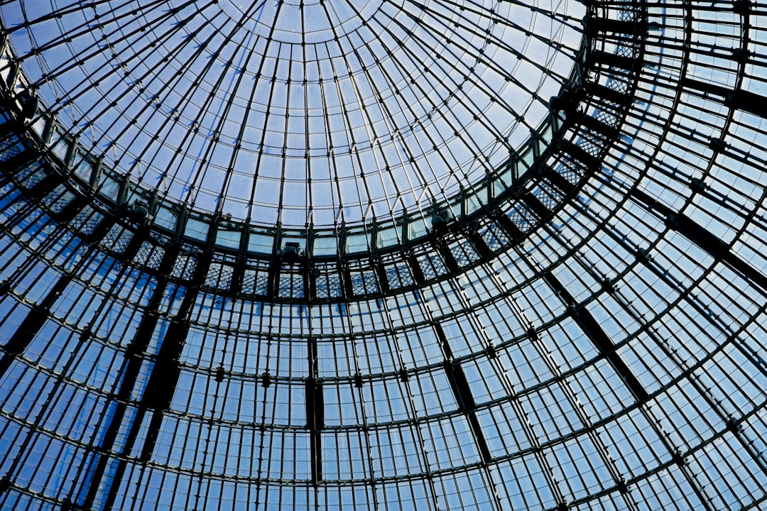 a building with many windows, Glass ceiling at Bourse de Commerce - Pinault Collection, Rue de Viarmes, Paris, France