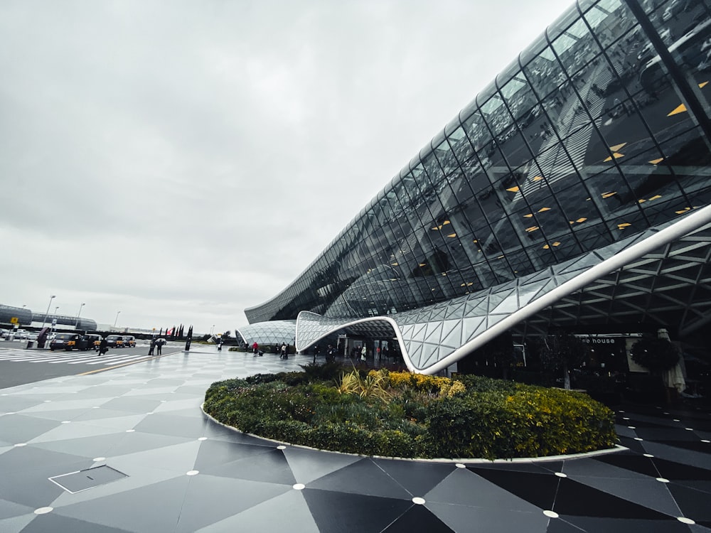 a building with glass walls