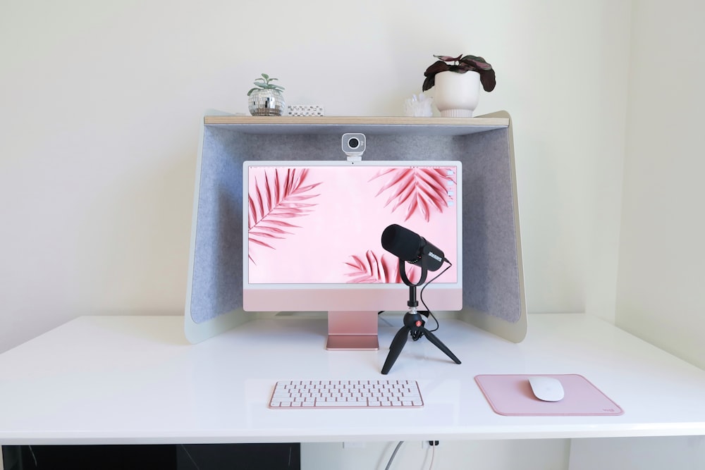 a computer on a desk