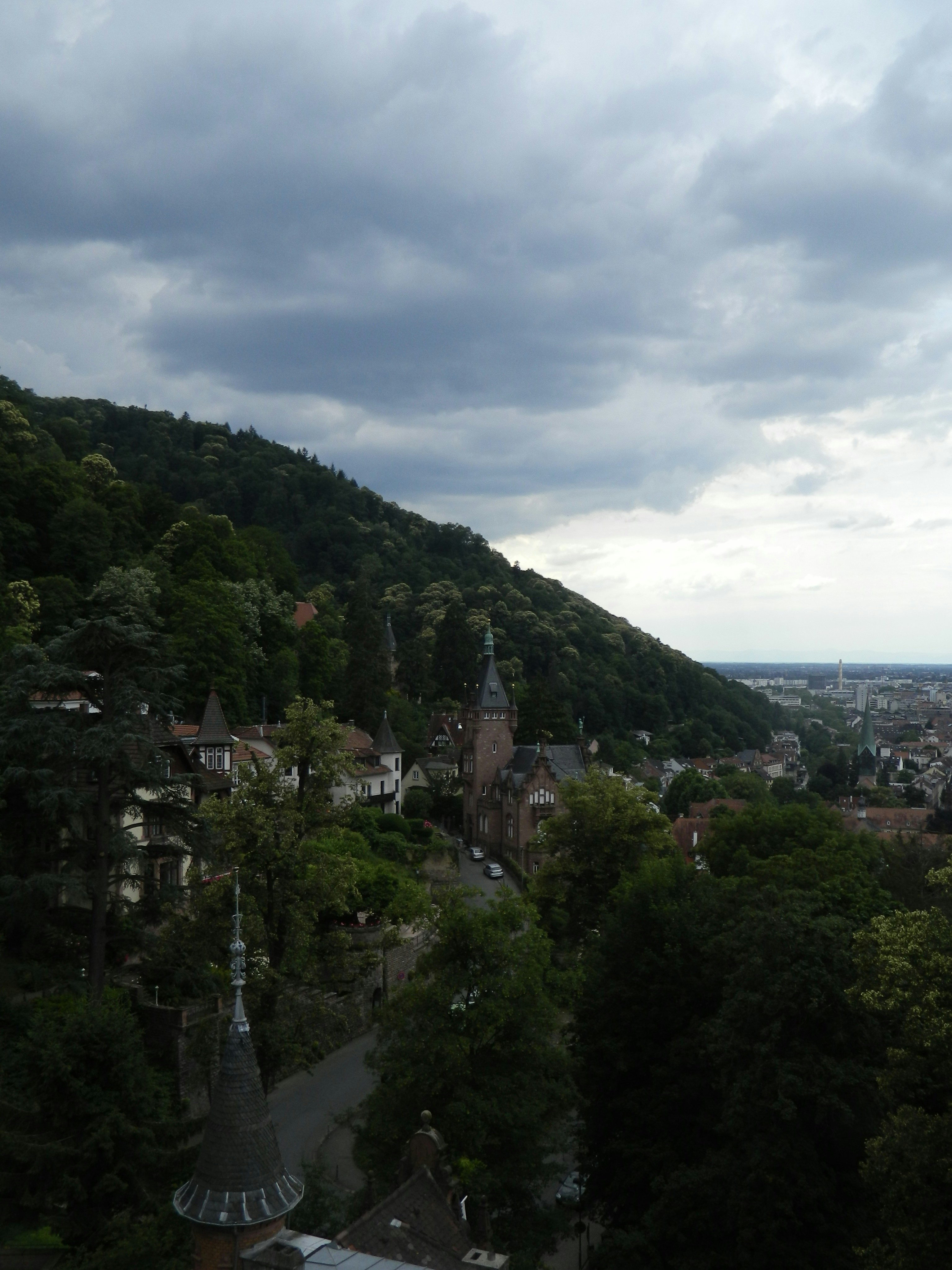 a large building on a hill