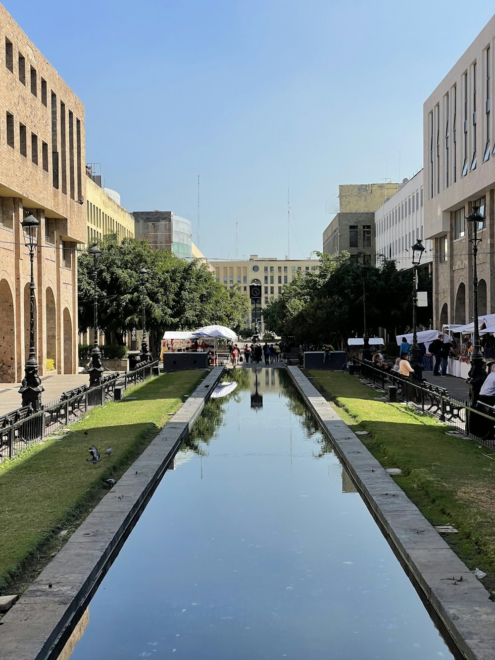 a canal with a boat in it