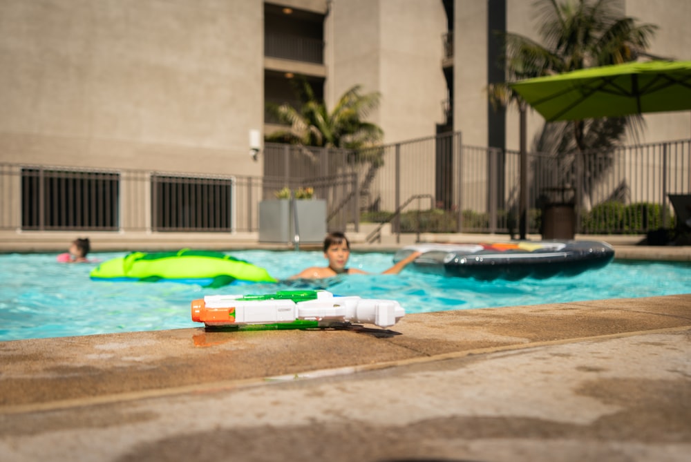 a person in a pool