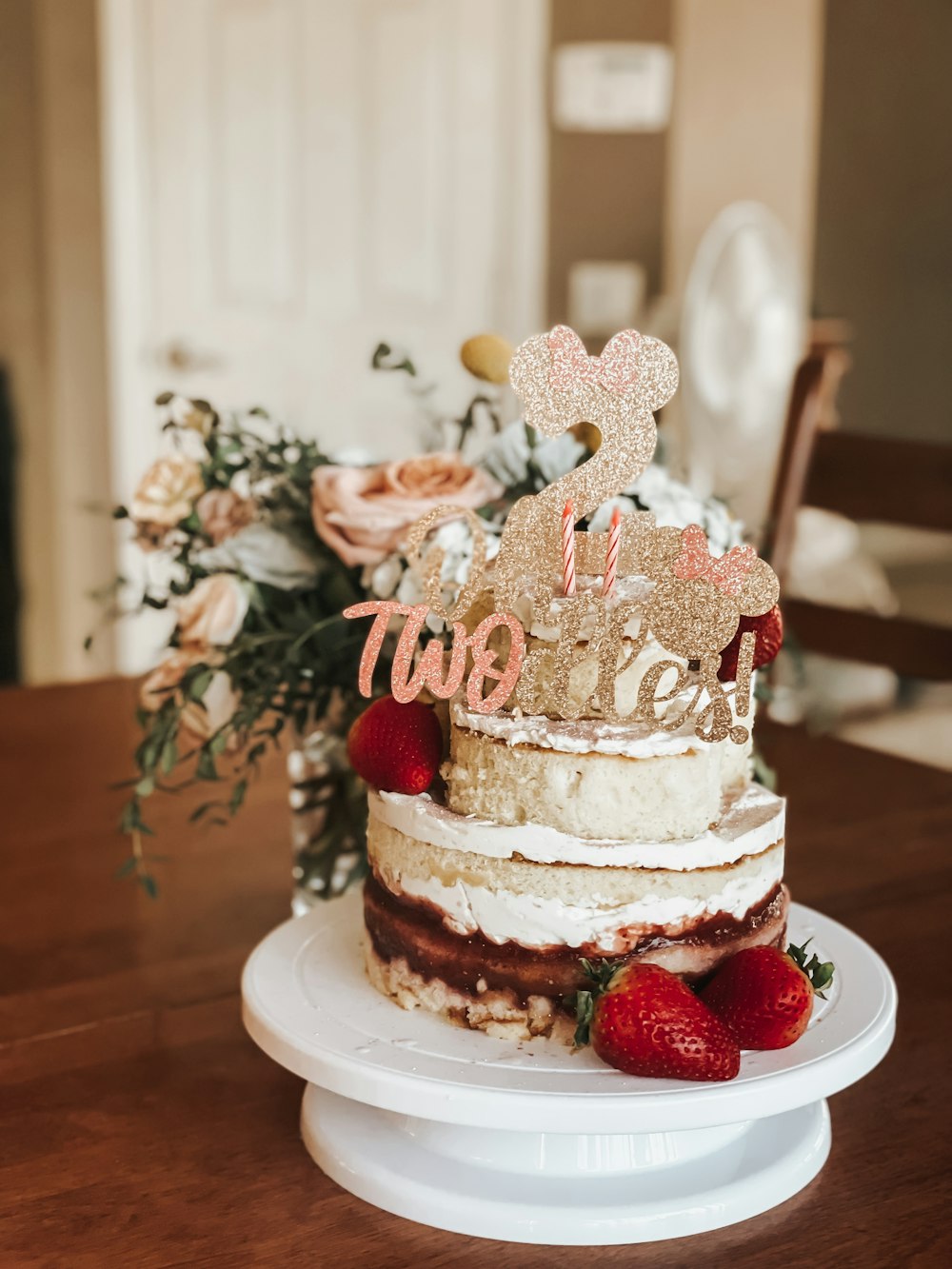 a cake with candles on it