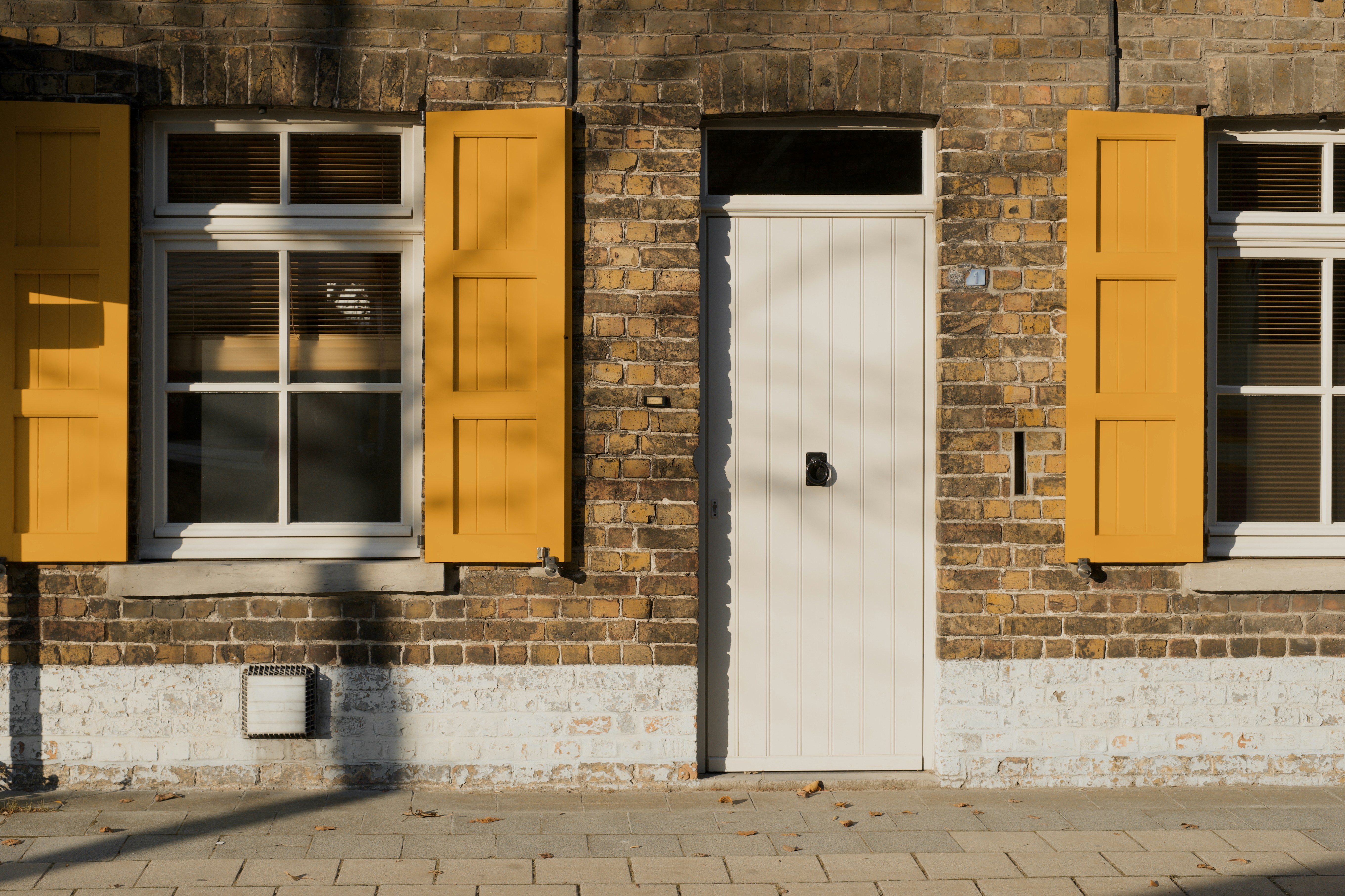 a building with two doors, 