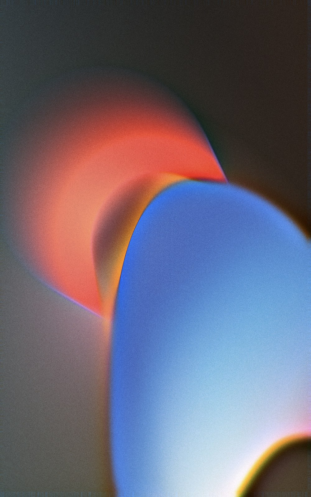 a close-up of a blue and orange circle