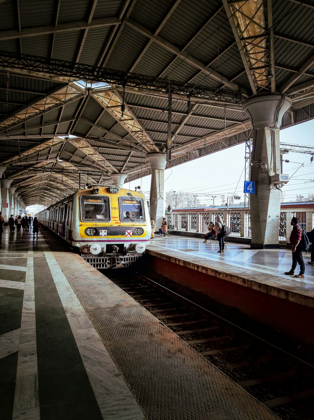 a train pulling into a station