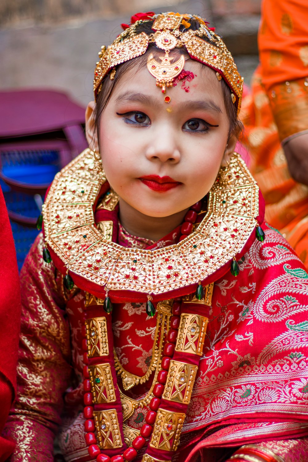 a person wearing a traditional dress