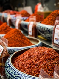 a table is filled with food